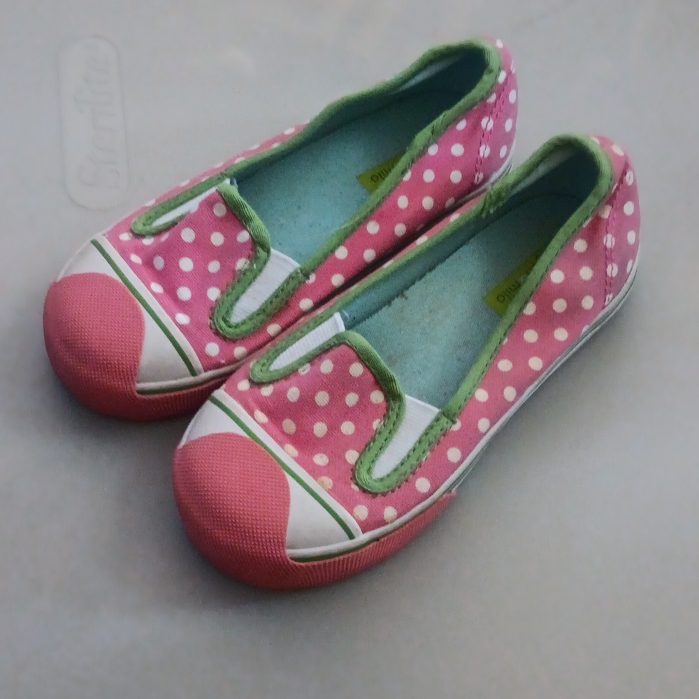 Morgan and Milo polka dot slip on sneakers